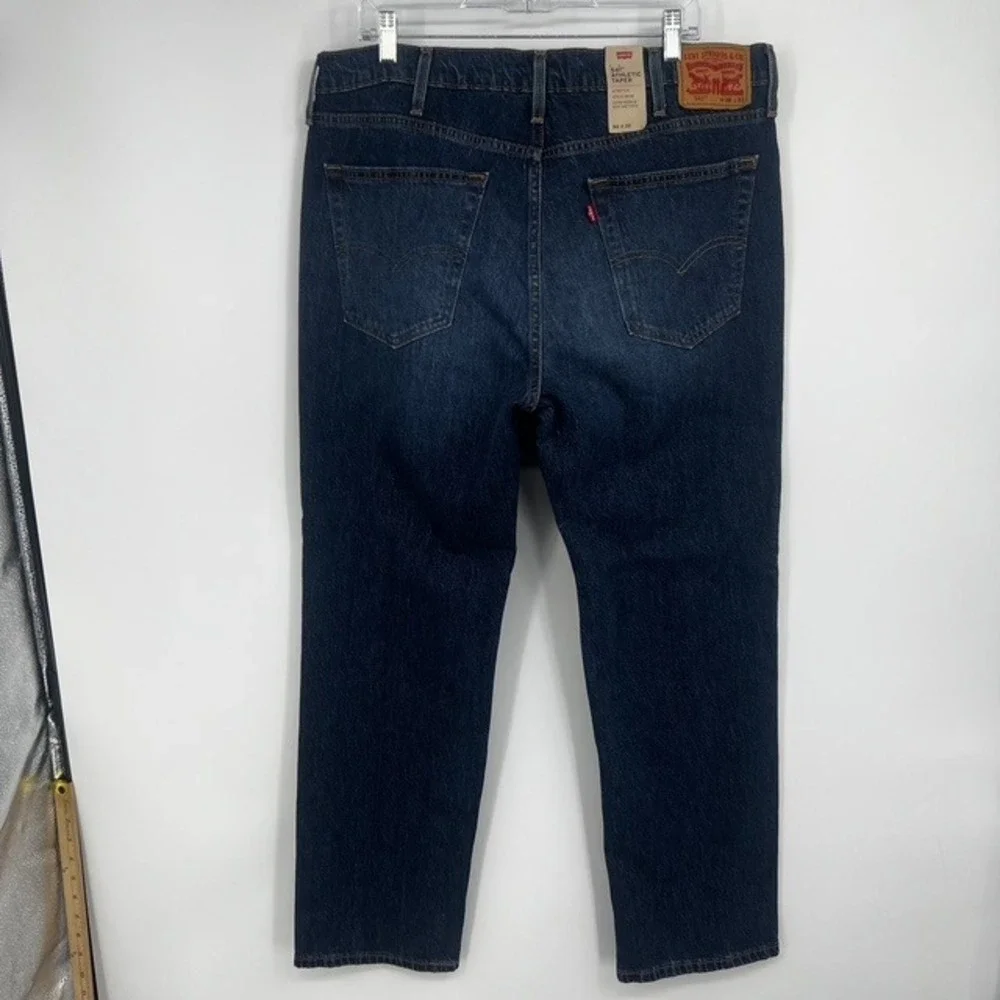 New Levis 541 Athletic Taper Men's Jeans 38x32 Dark Indigo Blue Stretch Denim